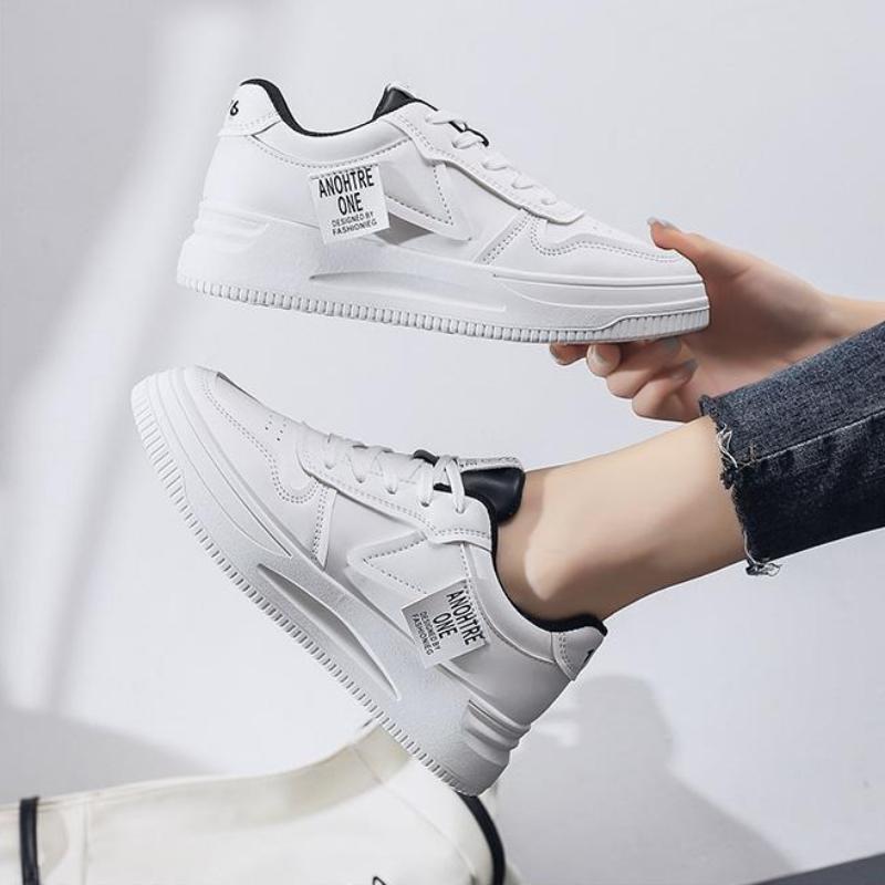 Korean Women Small White Shoes Student Flats Skateboard Shoes Fashion Lace-up Leather Casual Sneakers Ladies Leisure Shoes Mujer
