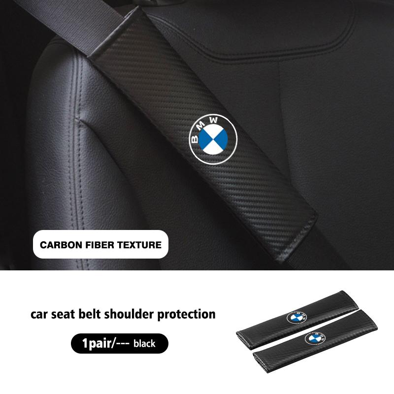 YBSP8 Car Belts Covers Padding Carbon Fiber Belt Shoulder Accessories For BMW E46 E90 E60 F10 E39 F30 E36 E87 E90 E30 E53 F31 E92