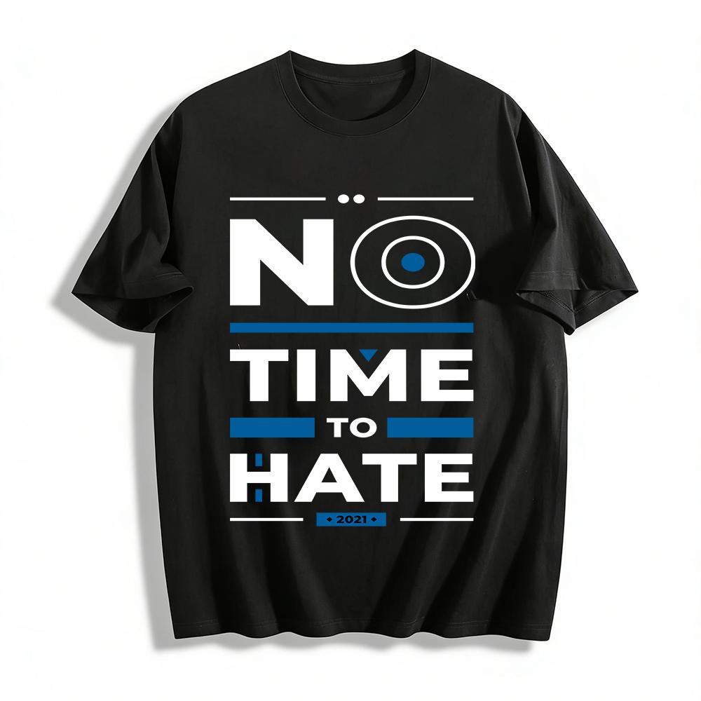 

2021 Minimalist Geometric Line Blue White Contrast Casual Tee Pure cotton T-shirt XXS