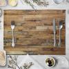 Plate Mat Place Mats Imitation Wood Grain Placemat Linen Pad 40*30cm For Dining Table Mat Non Slip Placemats Bowl Coaster