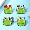 Yousheng Brooch Pin Cartoon Frog Design Zinc Alloy Pin Hand-Painted Enamel Glaze Suits Coats Sweaters Badge Versatile Accessory