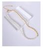 French-Style Retro Necklace: Oval Bead & Choker Spliced, 18k Gold Titanium Steel with Freshwater Pearls for Women