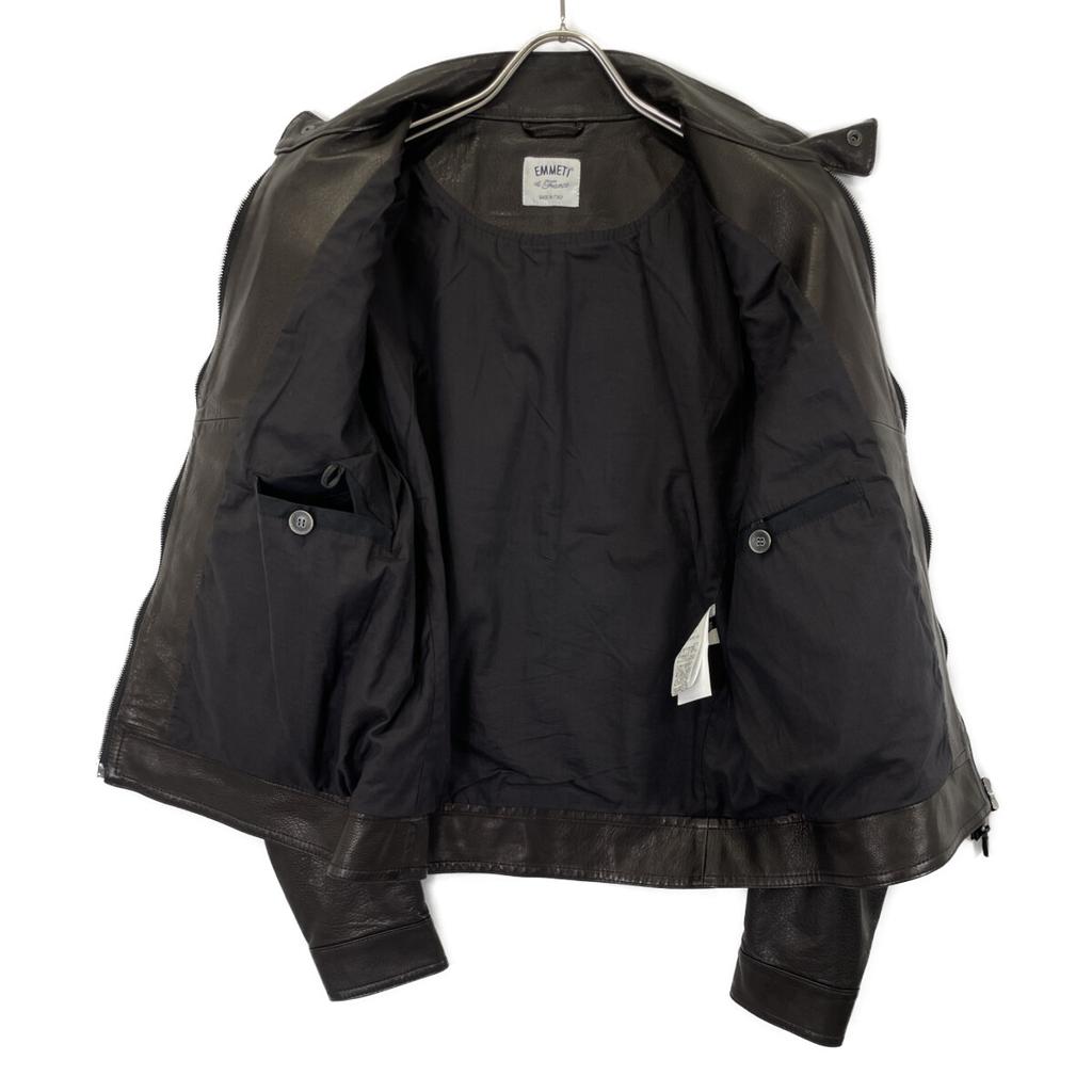 EMMETI BEAMS Exclusive 24-18-0010-309 JURI Black Lambskin Single Rider's Jacket Jacket 48 blackUsed