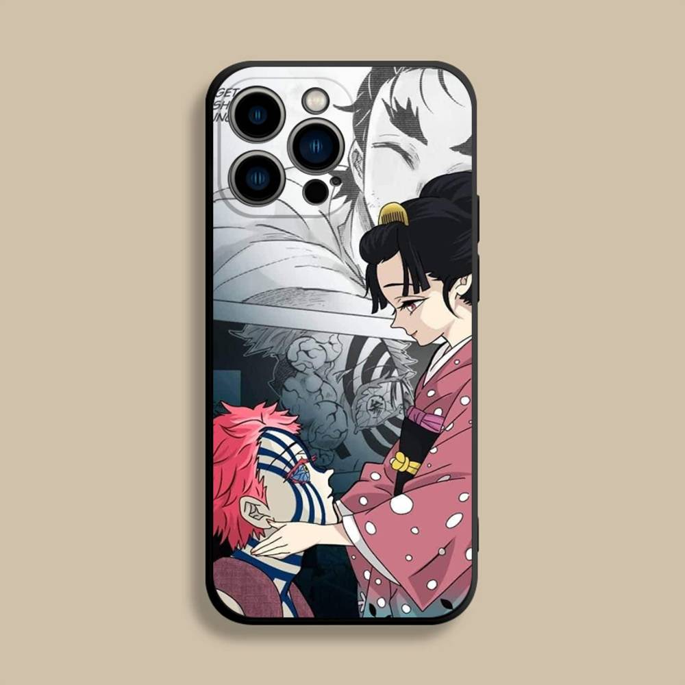 

A-Akaza Anime Phone Case For iPhone 17,16,15,14,13,12,Pro,Max,Plus,E,SE4,Air,Mini Black Soft Cover iPhone15