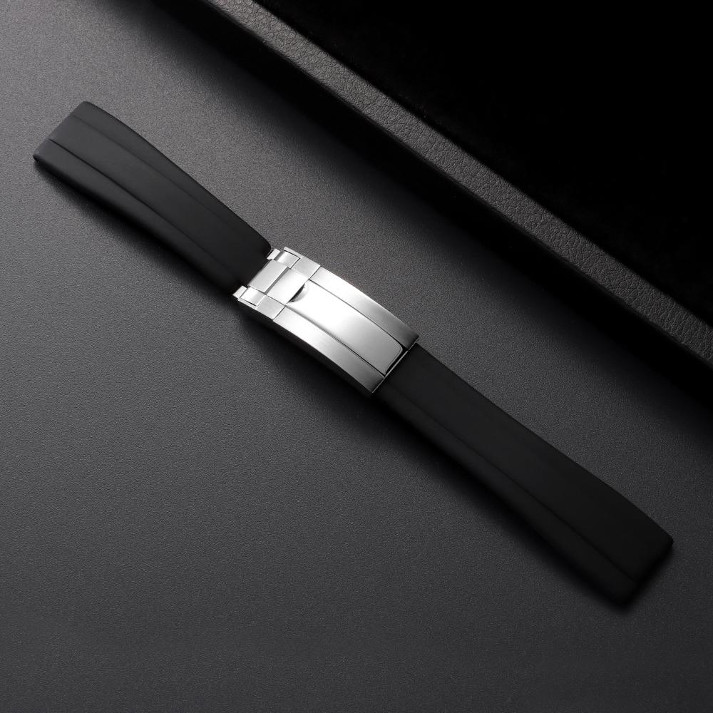 20mm Silikon pro hodinky Rolex DAYTONA SUBMARINER Yacht-Master GMT Explorer Řemínky Příslušenství Sportovní Vodotěsný Pásek pro Muže Ženy