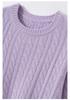 Damen-Farbblock-Kaschmirpullover - Herbst/Winter 2025: Dick, Locker, Rundhals, Zopfmuster, Schlankmachend, Lässiger Stil