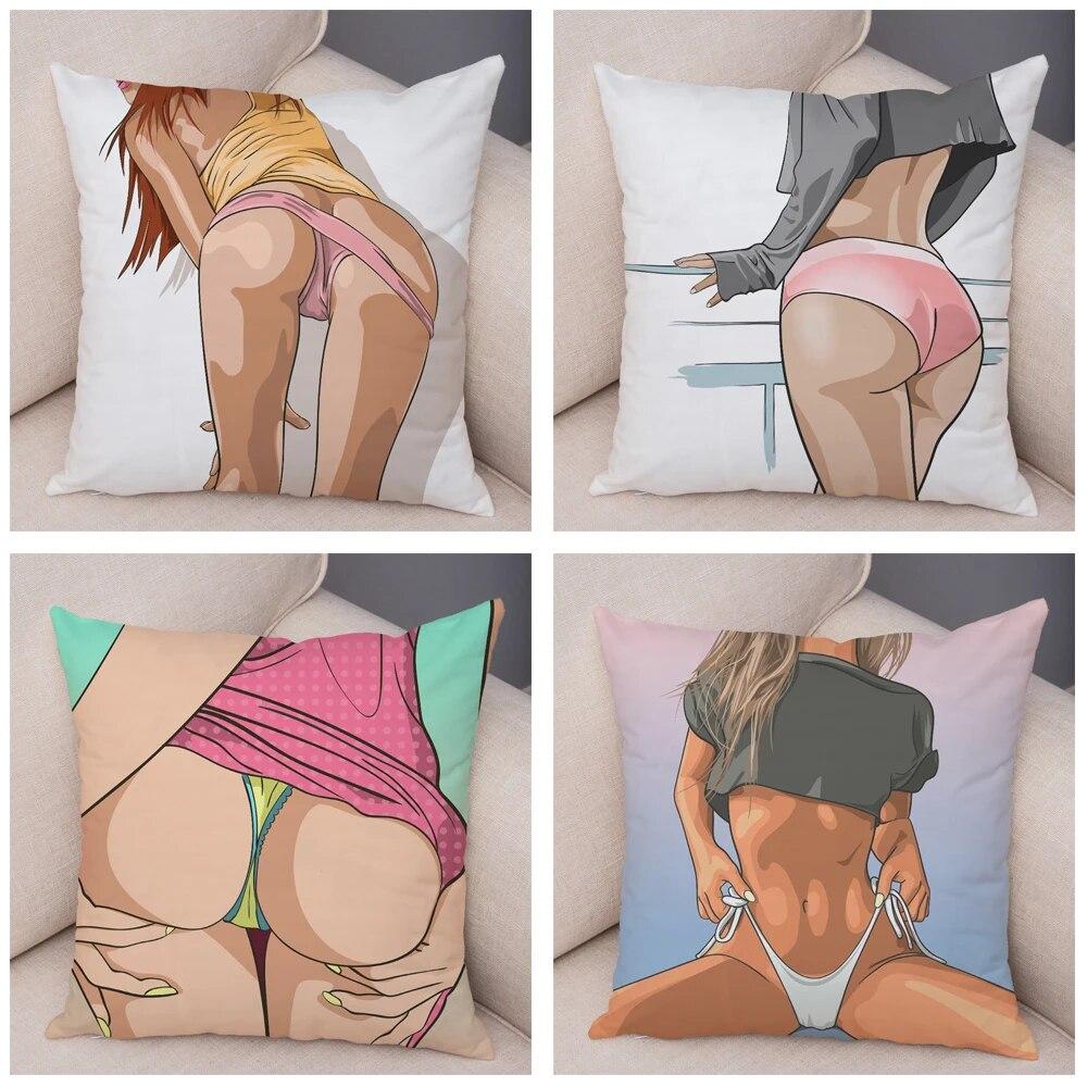Sofa Car Home Fashion Girl Pillowcase Beautiful Sexy Ladies  Decoration Cartoon  Chest Cushion Cover