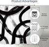 Modern Abstract Black White Brush Stroke Shower Curtain 72X72 Inches Minimalist Art Design Bathroom Decor For Home