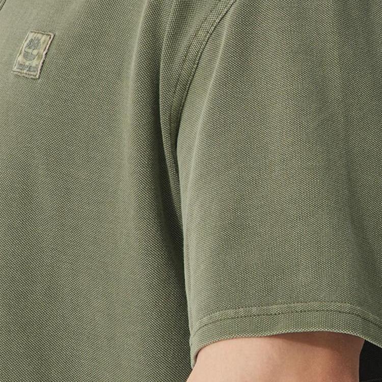 Timberland Loose Breathable Versatile Short Sleeve Polo Shirt Men tops Army-Green A42D5-590