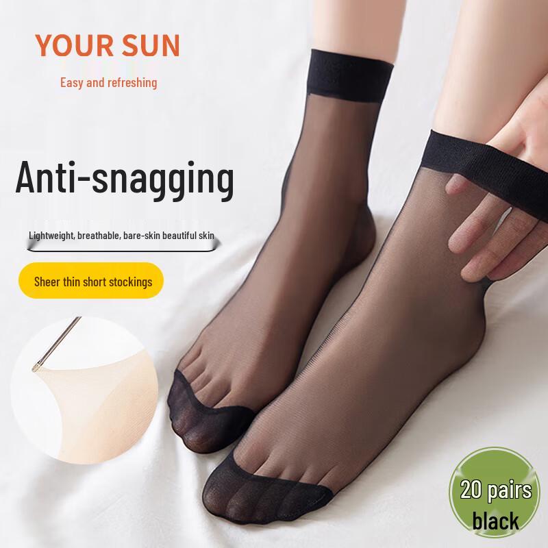 Yiershuang Women s Ultra-Thin Sheer Mid-Calf Socks One Size