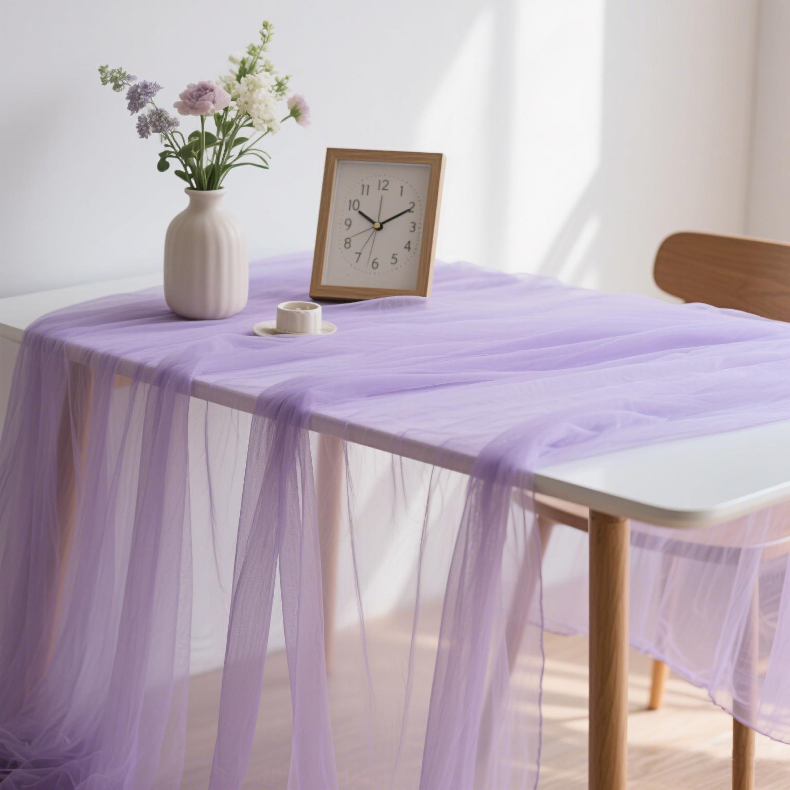 1 STuks Effen Tule Tafel Runner, Vintage Verjaardagsfeest Festival Bruiloft Boog Versierd Tule Eettafel Banket 75x300cm