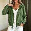 Women's Casual Long Sleeve Button Down Hoodie Jacket