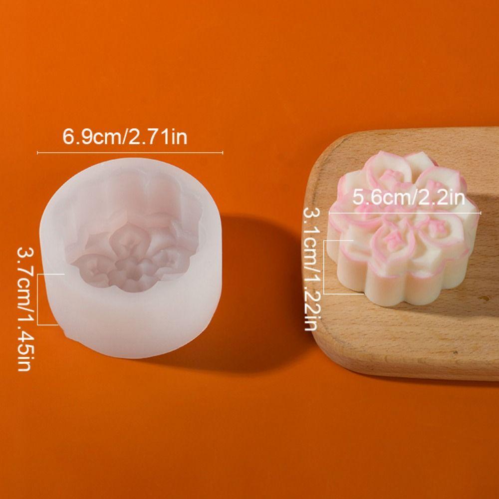3D Flower Mooncake Mold Chinese Style Festival Pastry Mould  for Dessert Pastry Candle