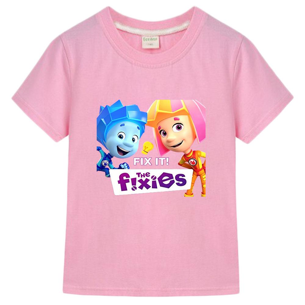 The Fixies 100% Cotton Children New Tees Funny Cartoon Print T-Shirt Girls Baby Boys Short Sleeve Kids Tops Anime T-shirts Summer Clothes