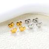 Elegant Small Glossy Heart Earrings Fashion Versatile High-End Ear Accessories