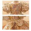 Kind Mädchen Abendkleider Champagner Gold Luxus 2023 Geburtstag Party Kleid Pailletten Festzug Formelle Kleid Teen Hochzeit Prom Kleid