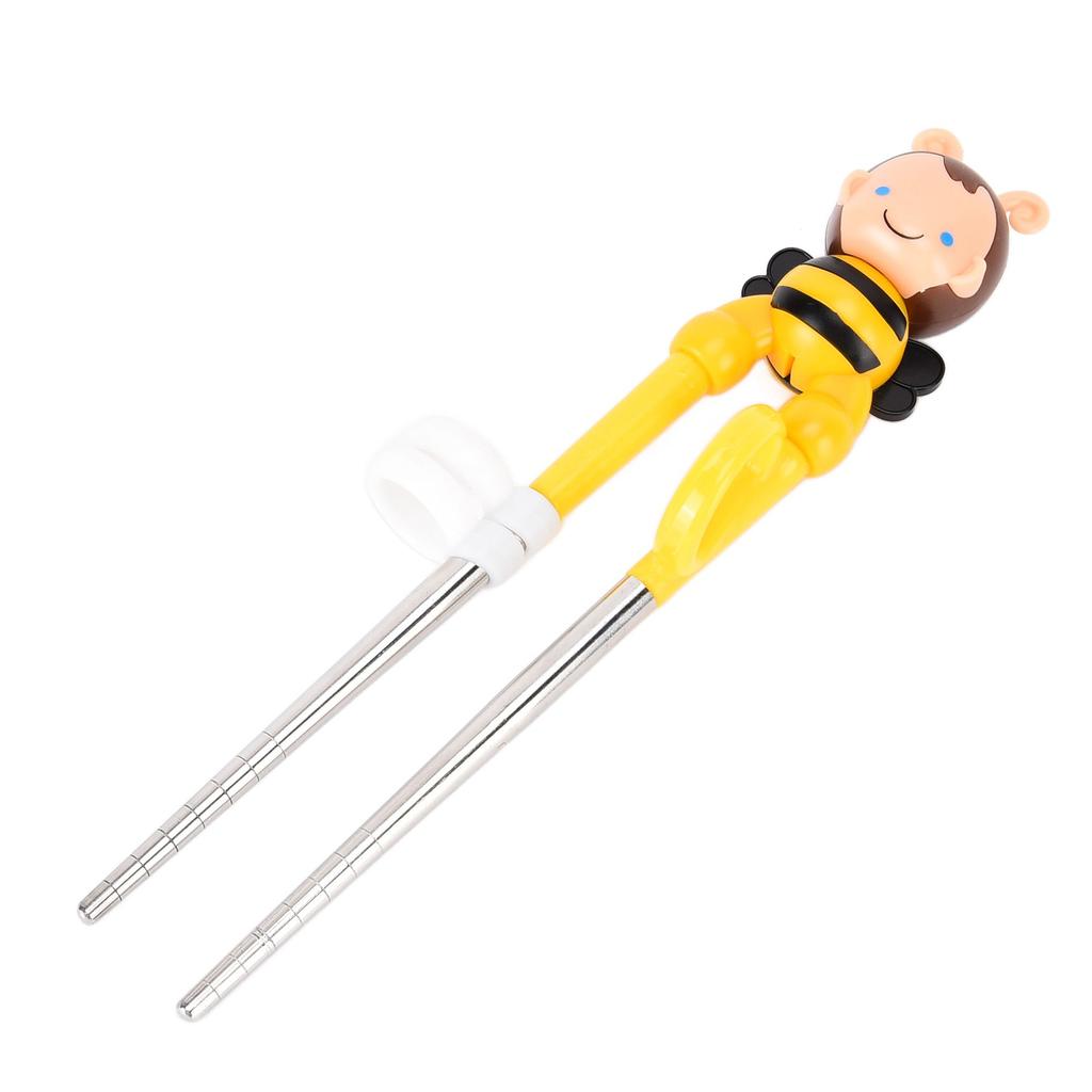 Baby Training Chopsticks Cute Animal Shape Soft Silicon Learning Chopsticks Helper for ChildrenYellow Bee