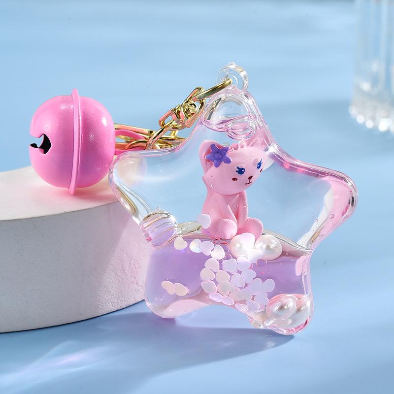 Creative Flowing Sand Acrylic Wishing Bottle Keychain