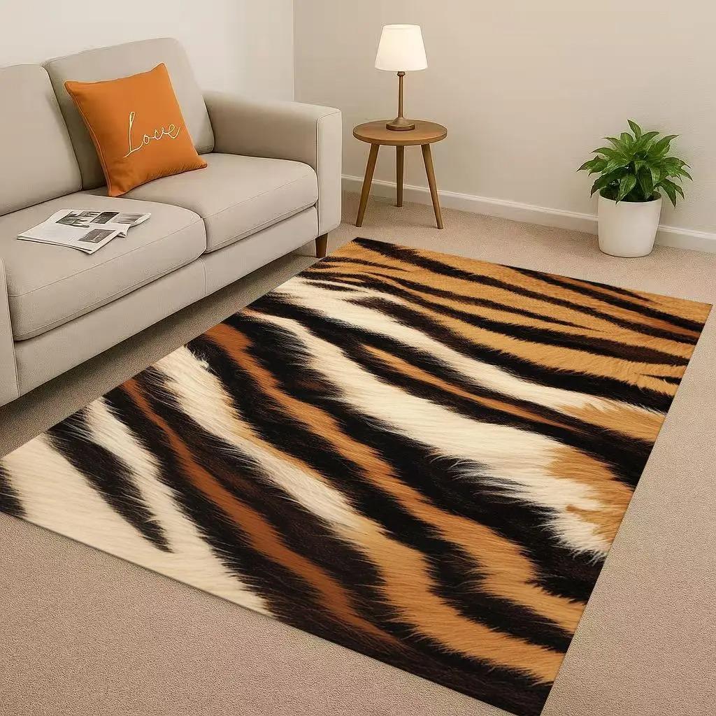 Novelty Leopard Zebra Carpet Home Area Rug Large Entrance Door Mat Rugs for Bedroom Rug Living Room Bedroom Decor Anti-slip Mats