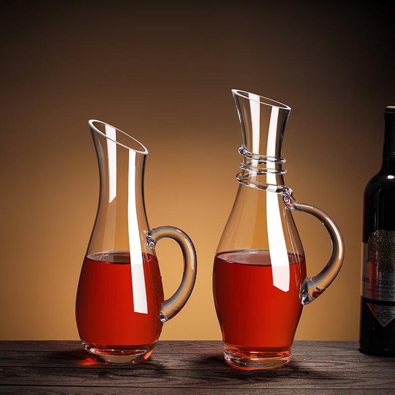 Slanted Mouth Crystal Glass Wine Decanter Set