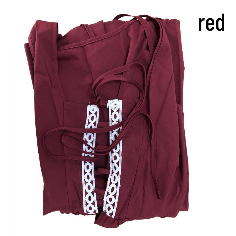 European and American Vintage Medieval Renaissance Square Neck Lace-Up Corset Halloween Costume Dress