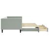 Daybed with Pull Out Function and Drawers Light Grey 90 X 200 Cm Velvet