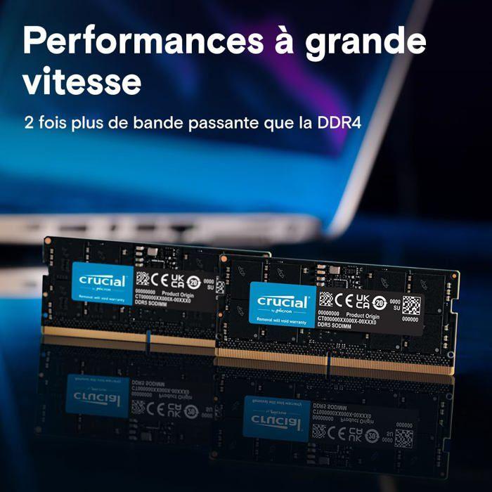 Mémoire RAM - CRUCIAL - CT2K12G56C46S5 - 24 Go - DDR5 - 5600 MHz