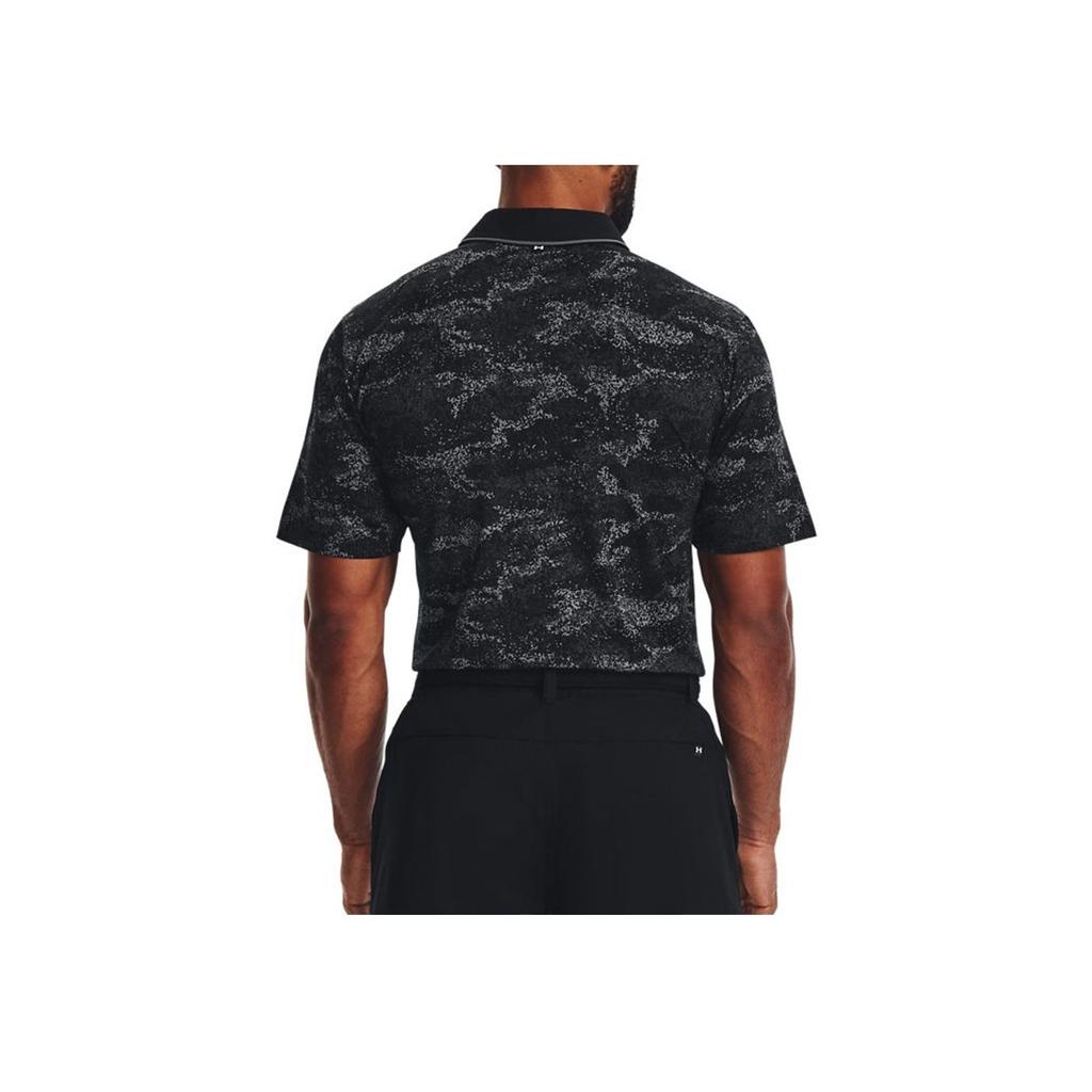 Under Armour Iso-Chill All-Over Print Golf Polo Shirt Men Tops Black 1377365-001