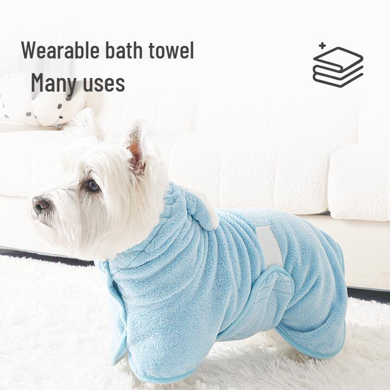 Bichon Dog Hooded Bathrobe - Soft, Strong Absorbent, Quick-Drying, Shed-Free Towel
