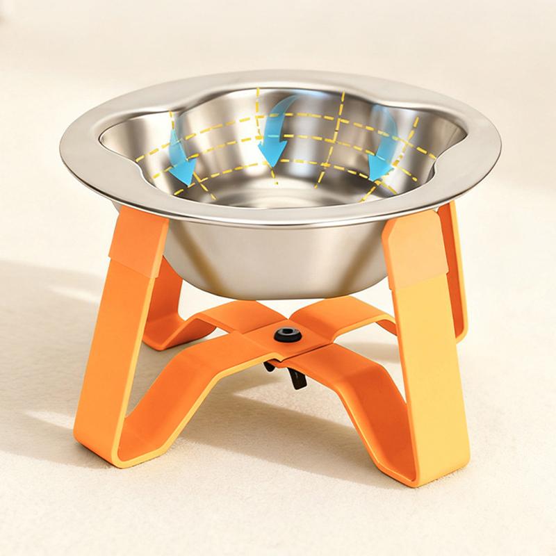 §Raised Cat Bowls Cat Food Bowl 304 Stainless Steel Shatter-resistant Elevated Pet Supplies For Puppy Cat