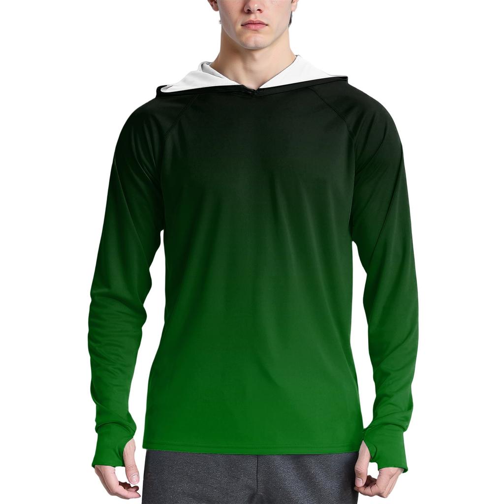 Menns Mote Trykket Langermet Skjorte SPF/UV Hettegenser