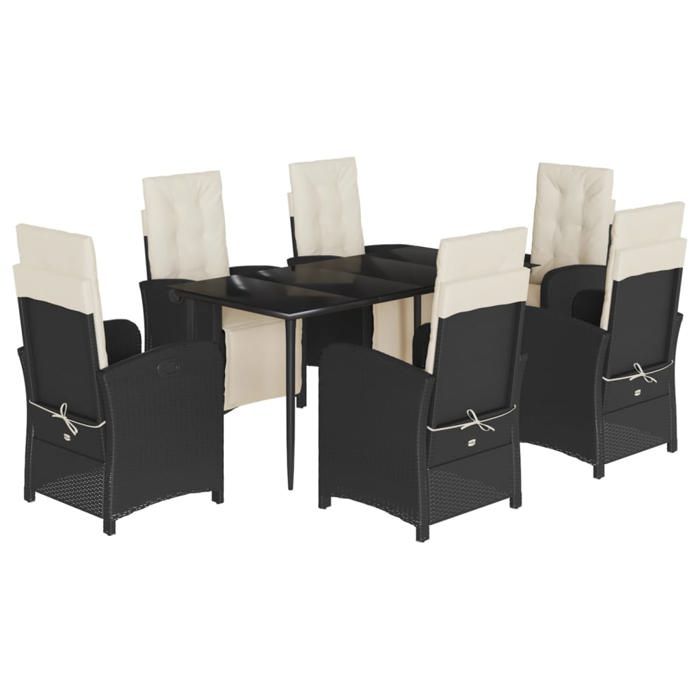 VidaXL Ensemble à Manger de Jardin avec Coussins 7 pcs, Table et Chaises de Patio, Meubles d'Extérieur Terrasse, Moderne, 3212518