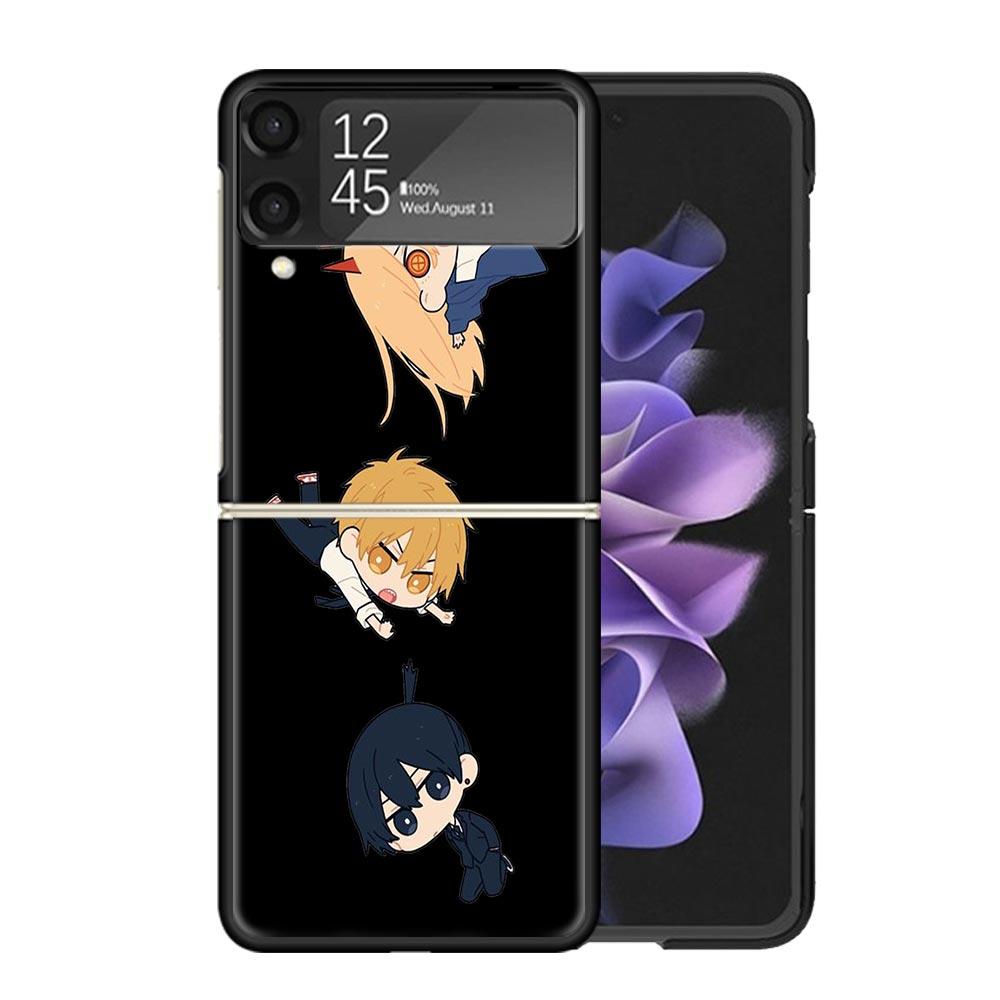 Chainsaw Cartoon Clear Phone Case For Samsung Z Flip 7 6 5 4 3 Galaxy ZFlip7 ZFlip6 ZFlip5 ZFlip4 ZFlip3 5G Print Cover Coque Z