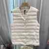 Gilet Imbottito in Piuma d'Anatra Bianco Leggero da Donna Senza Maniche Colletto a V Convertibile Gilet Imbottito Strato Interno Caldo Gilet Invernale