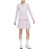 Nike Solid Color Logo Print Half Button Pullover Long Sleeve Polo Shirt Women Tops Pink Purple DH2317-530