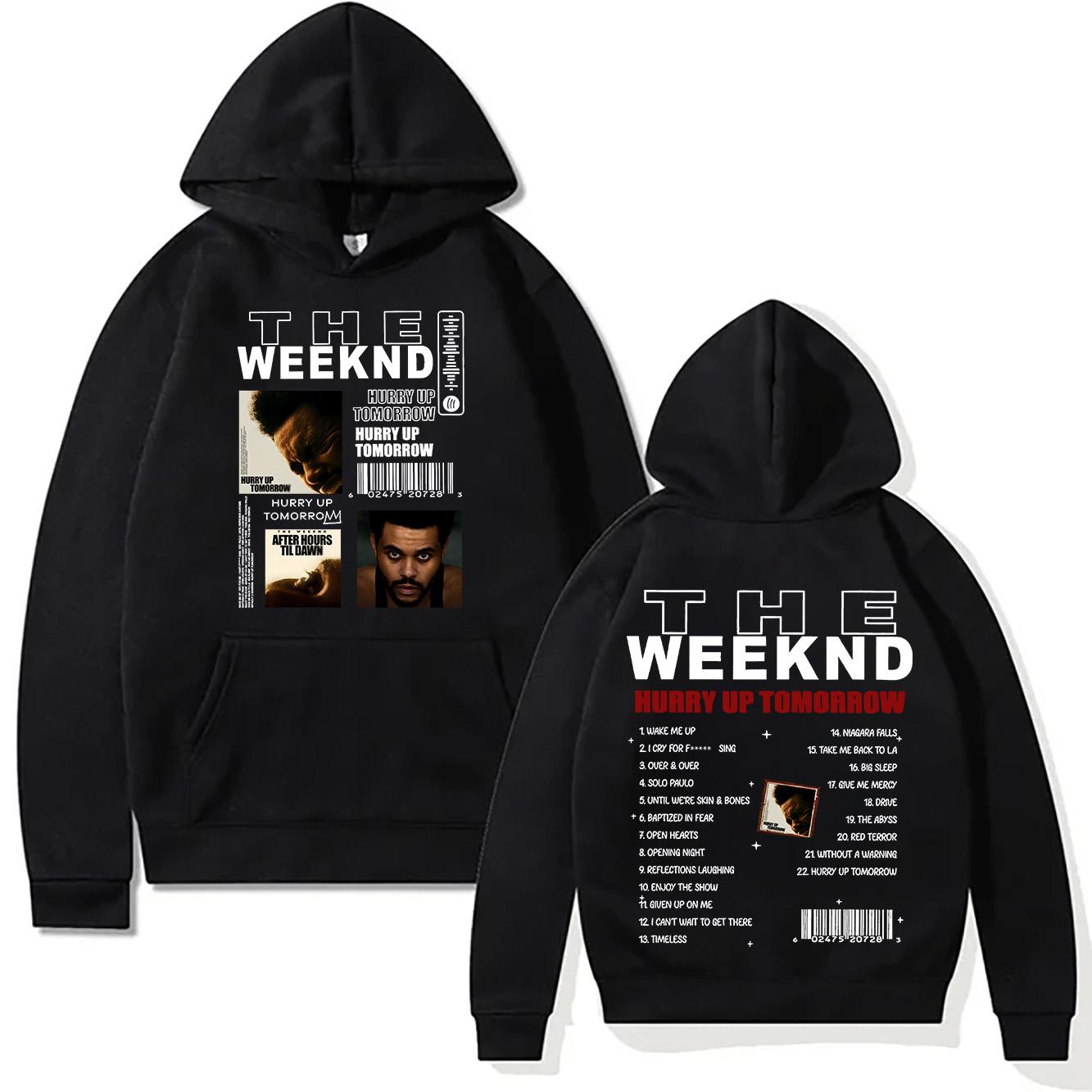 

Theweknd new print hoodie sweatshirt hip-hop rock pullover autumn and winter unisex streetwear S
