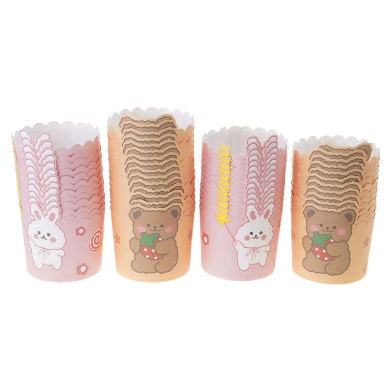 

50 Pieces Colorful Cupcake Liners Portable Accessory for Kids Parties and Festive Occasions High Temperature Resistant 1