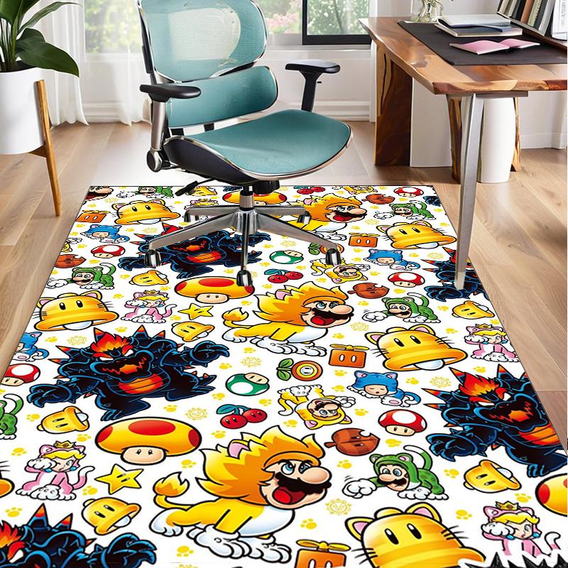 Princess Peach Adventure Office Rug Chair Mat, Game Carpet, Suitable for Front Door, Bedroom, Living Room, Desk, Holiday Gift