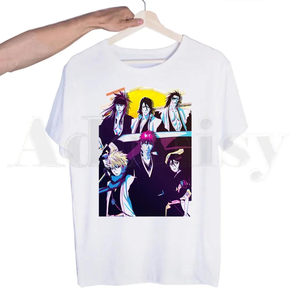 BLEACH Japanese Anime Unisexga Ichigo Kuchiki Byakuya Tshirts  Unisex Fashion Summer T-shirts Tshirt Top Tees Streetwear Harajuku Funny Shirt