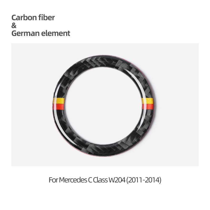 For Mercedes Benz W204 W205 A C Class GLA CLA GLC Ignition Switch Key Hole Ring Trim Carbon Fiber Sticker Car Interior Accessory