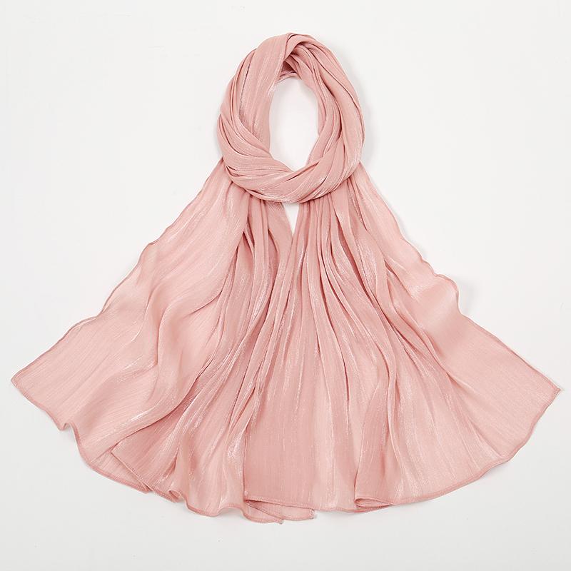 Einfache Glitzernde Seidengefühl Satin Schals Schal Glitzer Schimmer Wickeltuch Strand Überwurf Stola Bufandas Muslimischer Hijab 180*70cm