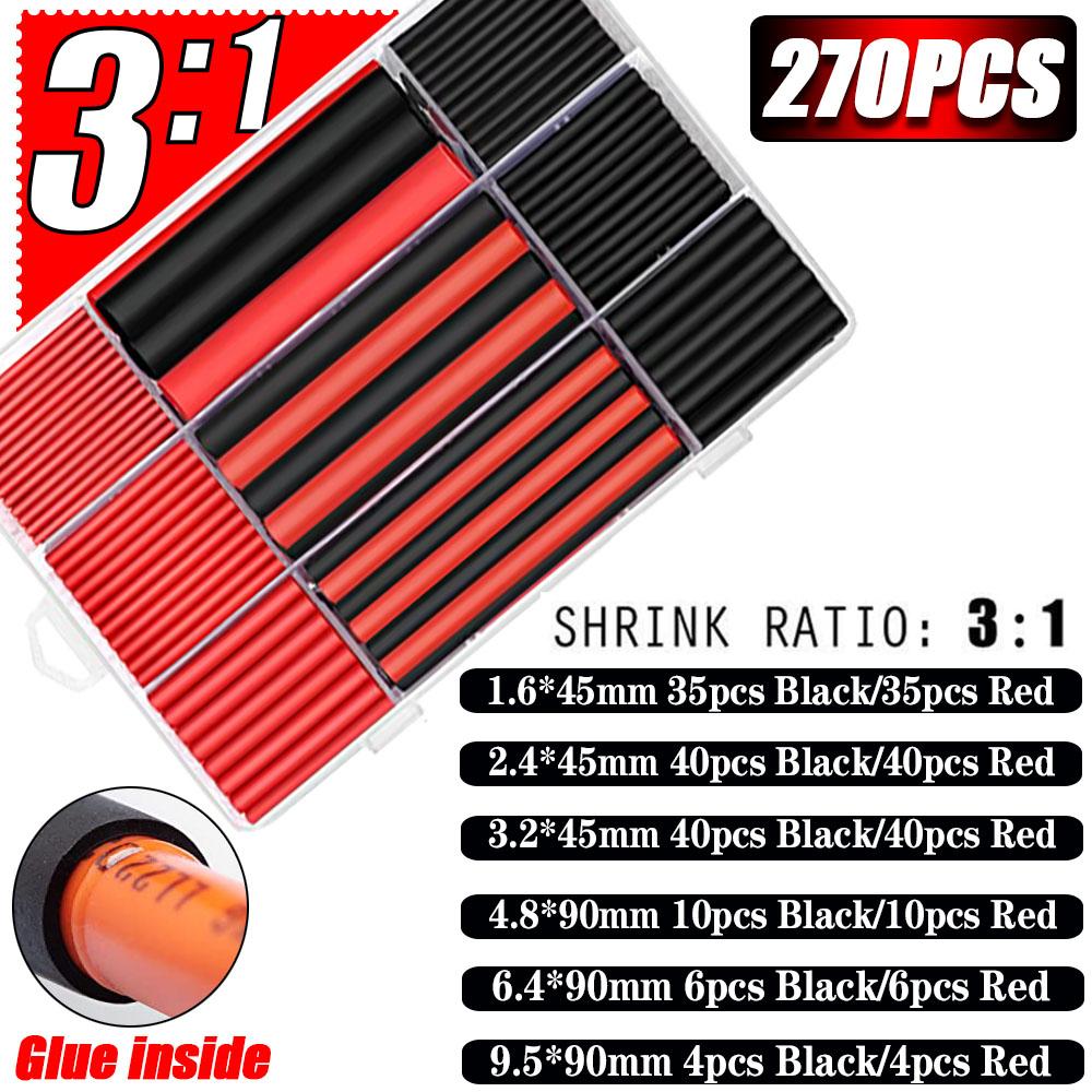 127/328/800pcs Heat Shrink Tubing Wrapping kit 2:1 Shrinkable Wire Shrinking Wrap Tubing Wire Connect Cover Protection Sleeving