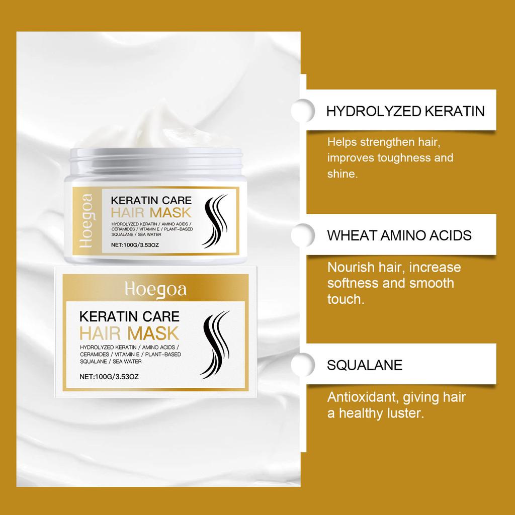 Hoegoa Keratin Hair Mask For Nourishing Split Ends And Frizz Control With Glossy Shine