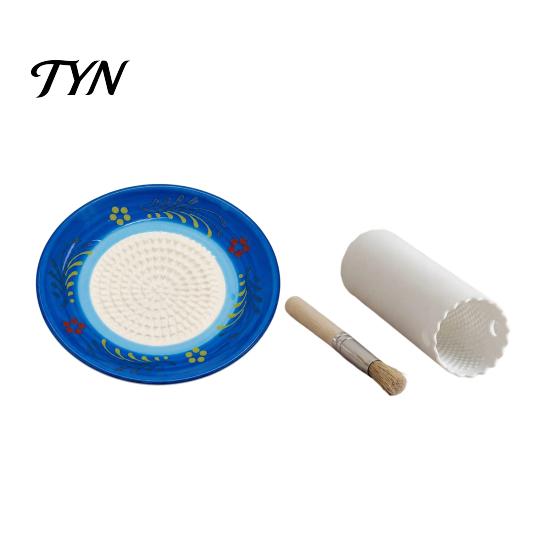 Piatto Piano Piccolo Piatto Grattugia Aglio in Ceramica, Strumento Manuale da Cucina per Grattugiare Zenzero Spezie, Schiacciapatate Cipolla Antiaderente Grattugia Frutta Verdura,