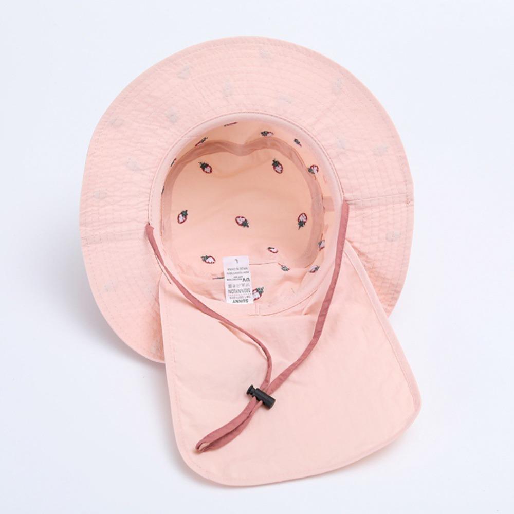 Cartoon Embroidery Baby Sun Hat Kawaii Summer Fisherman Hat  Apparel Accessories