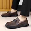 2025 Summer Hallow Casual Leather Shoes for Men Fashion New Designer Solid Color Luxury Shoes Male British Business Shoe Man