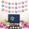 Jollyboom Soccer Gender Reveal Decoration, 3pcs Goals or Bows Gender Reveal Decoration Garland Soccer Ball Bow Banner Pre-Strung for Soccer Sport