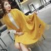 Winter Cashmere Scarf With Pearls Women'S Tassels Wraps And Shawls Long Muslim Hijab Foulard Femme Beading Wool Pashmina