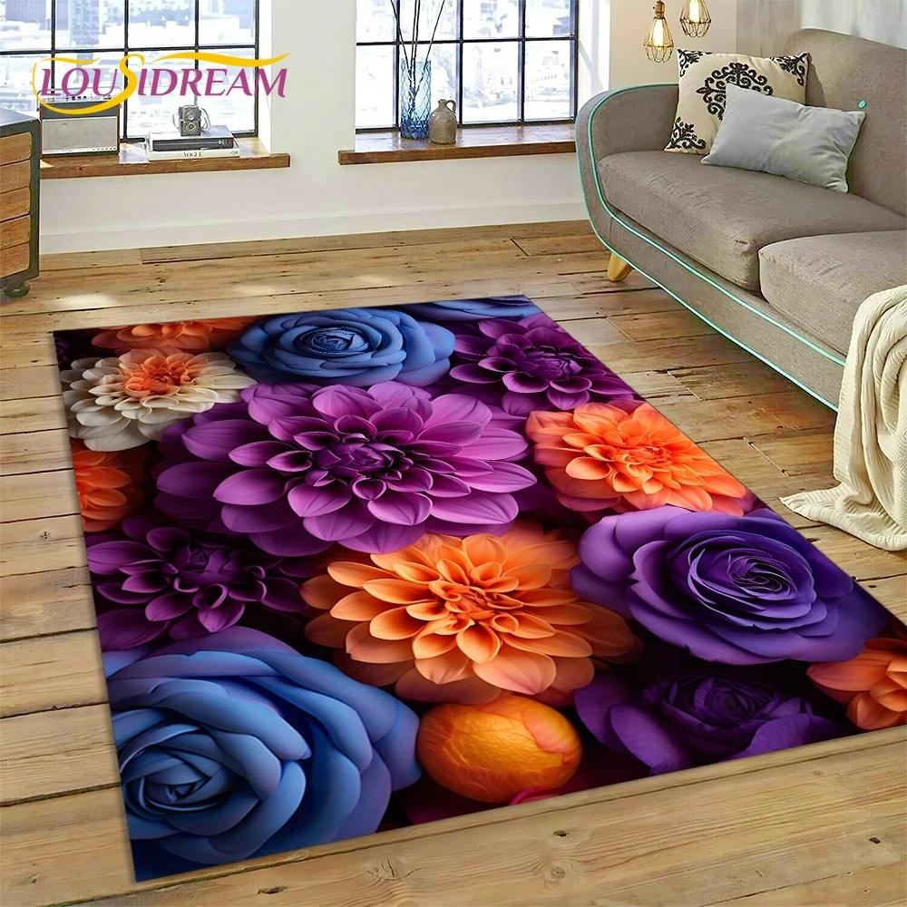 

3D Dream Sun Flowers Nordic Daisy Carpet Rug for Bedroom Living Room Home Sofa Decoration,Children Game Large Decor Floor Mat 40x60cm( 15x23in )