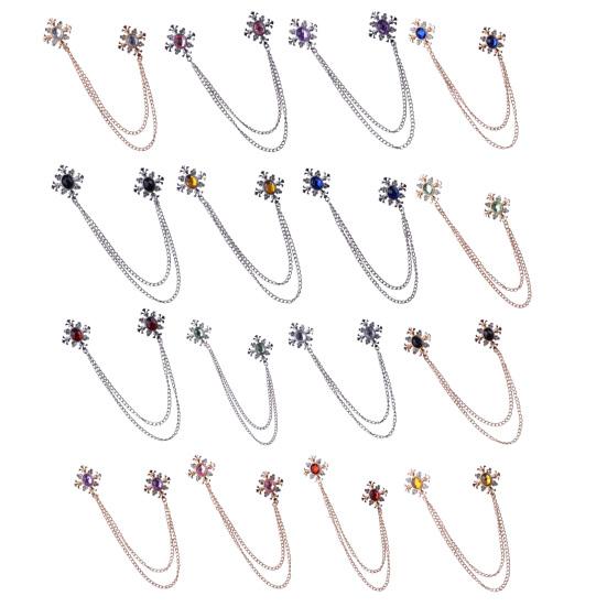 Suit Brooch for Men & Women Double Staggered Metal Hanging